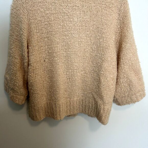 Anthro HWR Cardigan Mohair Sweater Large Dusty Pink 3/4 Sleeve Button-front - Picture 5 of 15
